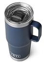 YETI Rambler – Tasse de voyage isotherme en acier inoxydable avec couvercle hermétique et robuste, bleu marine, 591 ml
