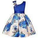 BUNNY LULU Girls Dress Sloping Shoulder Bridesmaid Wedding Princess Children's Bow Birthday Ball Party Show Evening Lavender (as1, Age, 7_Years, 8_Years, Blue)