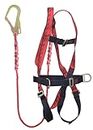 Karam Full Body Safety Harness (Class P) with Waist Belt for Fall Arrest & Work Positioning with Lanyard & Hook | Construction Harness & Fall Protection | PN17(PN206)(PP)(000_131)(2.0M)