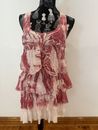 No.l.ita Nolita Italian Clothing Brand Ladies Dress Light Pink And Rust Size S