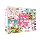 Trade Zone 4-in-1 Unicorn Jigsaw Puzzle for Kids / 35 PCs Preschool Educational Brain Activity Hand-Eye Coordination, Essential Skills Gift for Toddlers Children Girls Boys Travel Games