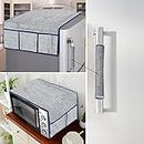 E-Retailer® Exclusive 3-Layered Jute Combo Set of Appliances Cover (1 Pc. of Fridge Top Cover, 1 Pc Handle Cover and 1 Pc. of Microwave Oven Top Cover) (Color-Grey, Set of-3 Pcs.)