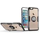MuZiFei for iPhone6/ iPhone 6S Ring Case,Clear Crystal Carbon Fiber Design Anti-Scratch Case with 360 Degree Rotation Ring Kickstand(Work with Magnetic Car Mount) for 6S/6,Black