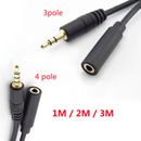 Male to Female 3.5mm Aux Headphone Universal Extension Cable Audio Lead Stereo