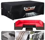 Enzeno Large Garden Furniture Cover Waterproof with Ventilation Openings 300 x 250 cm, Tarpaulin Protective Cover for Garden Tables Patio Furniture, Outdoor Sofa Table Furniture Sets