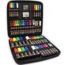Posca - PC-17K / PC-7M / PC-5M / PC-3M / PC-1M / PC-1MR - Paint Marker Art Pens - Travel Hard Case of 54