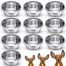 Ziliny 10 Pcs 8 Cup Metal Dog Bowls Stainless Steel Bowl Thickened Dog Food Bowls Travel Kennel Food and Water Dish for Medium Large Size Dogs Cats, 64 Oz, Dishwasher Safe