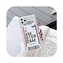 San Francisco Washington Vancouver Chicago Boston Phone Case for iphone 6 s 7 8 SE2 11 12 mini Pro X Xs Max XR Air ticket Cover-Amsterdam-for iPhone 12ProMax