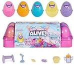 HATCHIMALS Alive, Egg Carton Toy with 5 Mini Figures in Self-Hatching Eggs, 11 Accessories, Kids’ Toys for Girls and Boys Aged 3 and up