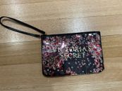VICTORIA'S SECRET CLEAR WITH SEQUIN POUCH, MAKE-UP BAG WRISTLET CLUTCH COSMETIC