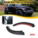 2x Water Rain Diverter Guard Slot Gutter Extension for Jeep Wrangler 2018-21
