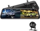 QAWACHH® Car Dash Camera Universal 9.66" Inch Car Video Recorder Full Hd 1080 Touch Screen (Black)