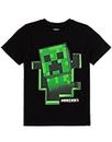 Minecraft T-Shirt Jungen Creeper Innerhalb Schwarzer Kurzarm-Gamer-Top 9-10 Jahre