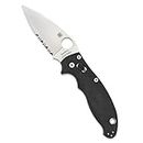 Spyderco Manix 2 Signature Knife with 3.37" CPM S30V Steel Blade and Durable Black G-10 Handle - CombinationEdge - C101GPS2