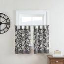 Waverly Stencil Vine Window Curtain Tier Panel Pair, 100% Cotton, 52 x 36 in Black | 26 H x 36 W x 2.5 D in | Wayfair 18692052036BLK