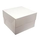 White SQUARE Cake BOXES - PACKS OF 5 - perfect for transporting your creations! (12 Inch) by Reynards