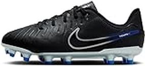 NIKE Legend 10 Academy Football Shoe, Black/Chrome-Hyper Royal, 4.5 UK