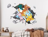 Calcomanía de pared Pikachu Charizard Mew Pokemon explosión de pared pegatina arte mural 77