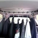 Car Clothes Hanger Bar Strap with Hanging Hooks, Easy-to-Store Car Clothes Organizer Rack for Auto,Sedan,Van,SUV,Truck,Jeep