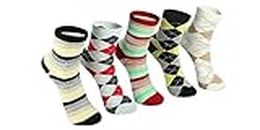 YES MUMMA Mid-Calf Socks For Boys,Made With Durable, Breathable Cotton,cushioned socks,Winter Wear,Cute Designs For Kids Boys-Size-3-6 Y (Pack of 5 Pairs-Multicolour)