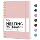 Meeting Notebook For Work Organization - Work Planner Notebook With Action Items, Agenda Planner For Note Taking, 160Pages (6.9" X 9.9") Project Planner For Men & Women - Pink
