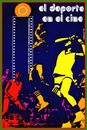 Movie Poster for cuban film EL DEPORTE EN EL CINE.Basketball Room art decoration