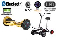 Gold Chrome 6.5" UL2272 Hoverboard with Bluetooth & LED Wheels + Hoverbike