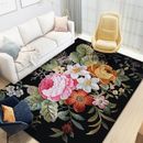 Retro Pastoral Flowers Print Non-Slip Rug Bedroom Rug Door Mat Floor Mat Carpet