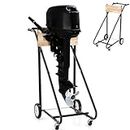 TANGZON Boat Motor Stand, 150 KG Boat Engine Stand Trolley with Solid Thick Plywood Board, Outboard Engines Boat Trailer for Repair, Maintain, Transport
