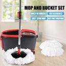 Spinning Mop Stainless Steel Bucket Easy Clean 2 Free Spin Mop Heads Wheel