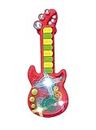 IndusBay® Light Sound Rotating Gears Musical Guitar Toy for Kids 2-5 Years Old Piano Guitar Musical Instrument Toy Battery Operated Toy Guitar Red