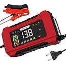 Car Battery Charger 12V 24V Heavy Duty, 2Ah-100Ah Automatic Battery Charger & LCD Display, Pulse Repair Charger, Maintainer Charger for Car Truck Motorcycle Lawnmower, Lead Acid Battery (AGM/Gel/SLA)