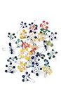 Daisy Style Hand-Blown Flower Glass Beads, Decorative Gems - Thicker and Consistently Sized (1/4" to 3/8" inches) Assorted Colors (60 Pack)