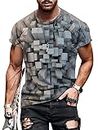 oneforus Mens 3D Illusione Ottica Stampata T Shirt Estate Personalizzata Casual Manica Corta Girocollo Tee Shirts Top