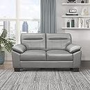 Homeify Kassel Leatherette 2 Seater Sofa Set for Living Room (Leather, Grey)