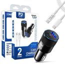 38W PD USB Type C Fast Car Charger Cable Samsung Galaxy S20 Ultra S10 S9 S8 Plus