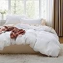 Bedsure White Oversized King Duvet Cover - Soft Prewashed Oversized King Duvet Cover Set, 3 Pieces, 1 Duvet Cover 120x98 Inches with Zipper Closure and 2 Pillow Shams, Comforter Not Included