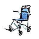 Mobility Junction Airplane Transit Wheelchair | Lightweight Aluminium Portable Transport Chair | Half-folding Backrest | Flip-up Leg Rest