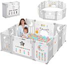 Foldable Baby Playpen Kids 14 Panel Safety Play Center Yard Home Pen Fence Home