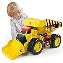 Sunny Days Entertainment 2-N-1 Dig Rig – Dump Truck and Front End Loader with Lights, Sounds and Motorized Drive, Yellow, Large