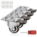 Casters Wheels, 2" Heavy Duty Casters Set of 4 with Brake, No Floor Marks Silent Locking Workbench Casters for Benches, Trolleys, Furniture, Carts, Dolly and Workbench
