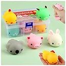 squishies Squishy Toy 5Pcs Medium Size 3inch Party Favors for Kids Kawaii squishies Mochi Animals Stress Reliever Anxiety Xmas Gifts Rabbit Toy Storage Box