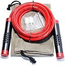WXWS Weighted Jump Rope-Heavy Jump Ropes With Adjustable Extra Thick Cable, Aluminum Silicone Grips Handles, High-Speed Ball Bearings, Premium Skipping Rope For Workouts Crossfit Home Fitness, Black