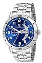 TIMEWEAR Timewear Formal Day Date Watch Collection Analog Men's Stainless Steel Watch (Blue Dial Silver Colored Strap)
