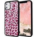 Idocolors Red Leopard Print Case for 6 plus/6S Plus,Design Soft Silicone Bumper&Hard Back Anti-Fall Shockproof Protective Cover Cute Luxury Pink Leopard Wild Case for iPhone 6plus/6S Plus