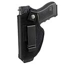 Gexgune Hunting Concealed Belt Holster, Ambidextrous, Tactical Pistol Bags Waistband IWB OWB Gun Holster fits Subcompact to Large Handguns for Right&Left Hand Draw, Black