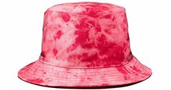 New Womens AQUA Tie Dye Cotton Pink Bucket Hat Cap One Size 