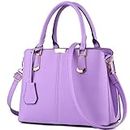 Dayfine Top Handle Handbags for Women PU Leather Satchel Handbag Tote Bags Purse Ladies Briefcase Shoulder Bag Crossbody Bag-Purple