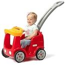 Simplay3 Roll and Stroll Quiet Ride-On Toddler Toy Push Car, with Seatbelt, for Toddlers Ages 1.5-4 yrs., Red