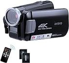 ORDRO 4K Camcorder Video Camera IR Night Vision Vlogging Camera Recorder Full HD 1080P 60FPS 3.0 Inch IPS Touch Screen YouTube Vlogging Camcorder for Beginners with Remote Control